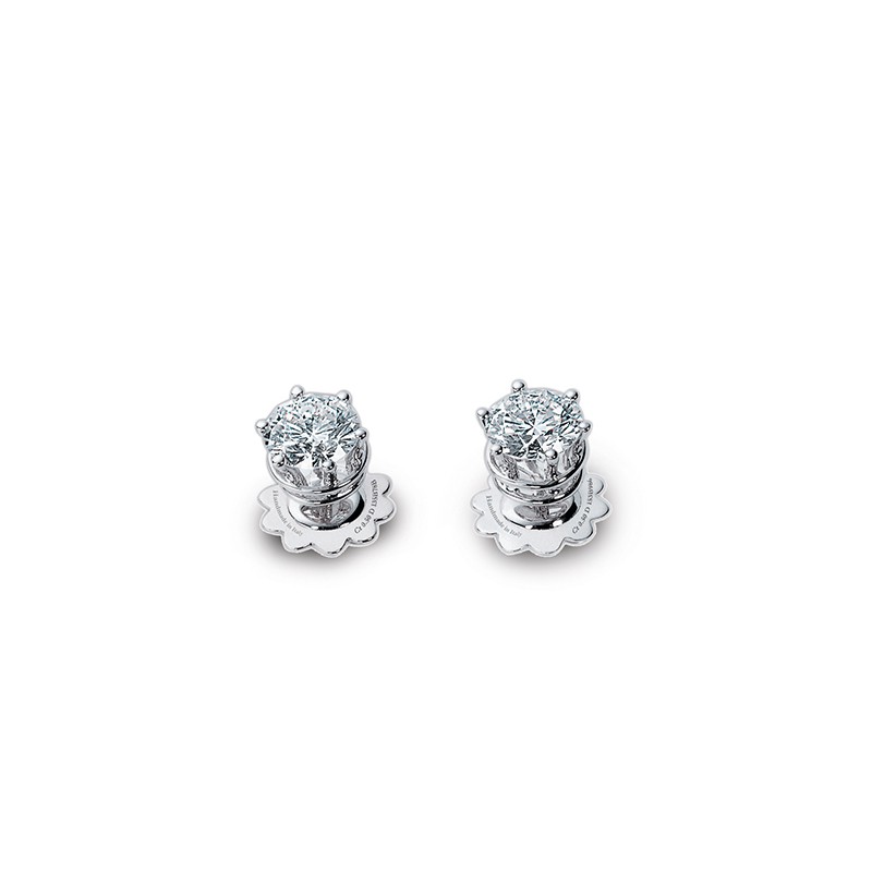 Damiani 18k White Gold Diamond Stud Earrings 0.50ctw.