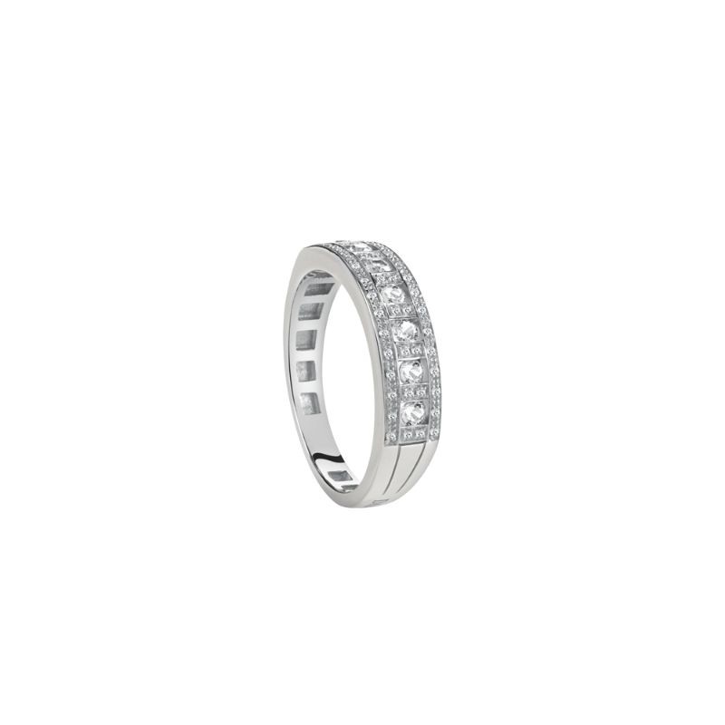 Damiani 18k White Gold Diamond Ring Size 13 Diamond 0.41ctw.