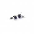 DAMIANI STEEL AND PINK GOLD LAPIS CUFFLINKS.