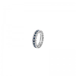 18K WHITE GOLD DIAMOND AND SAPHIRE WEDDING BAND 0.3000 DIA, 0.600CT-SAPH.