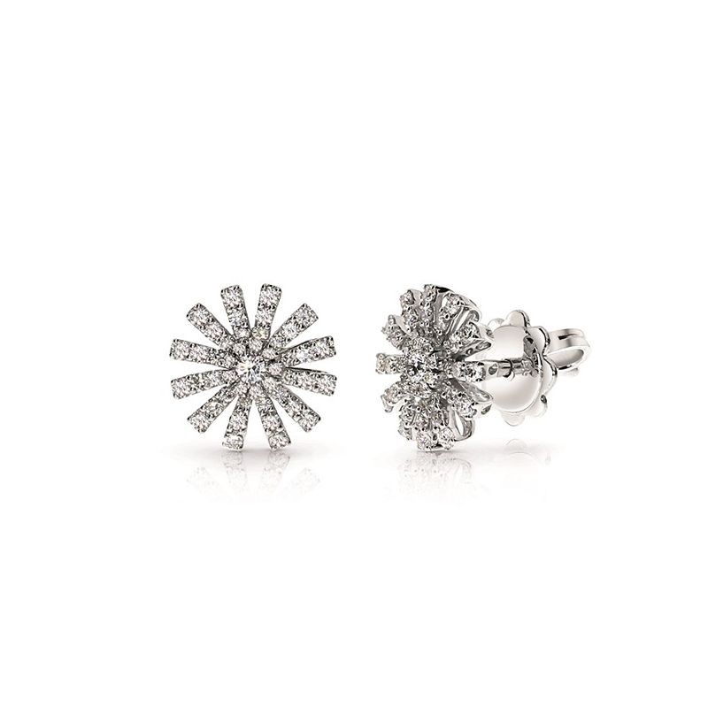 DAMIANI MARGHERITA WHITE GOLD DIAMOND FLOWER EARRINGS 0.5060.
