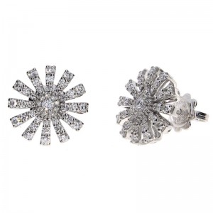 DAMIANI 18K WHITE GOLD MARGHARITA EARRINGS GLR-4.80 DIA-0.9580. 