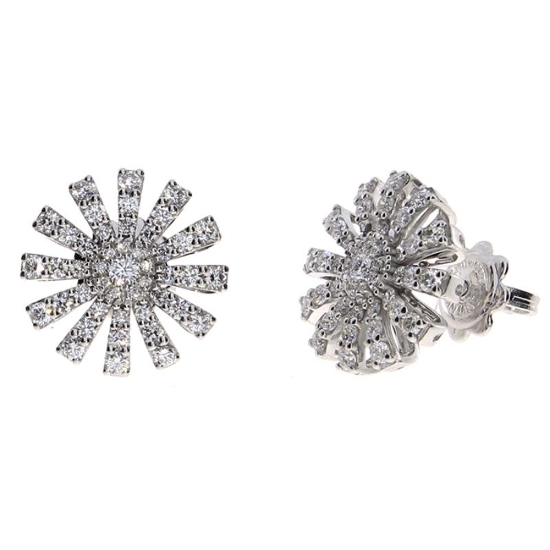 DAMIANI 18K WHITE GOLD MARGHARITA EARRINGS GLR-4.80 DIA-0.9580. 