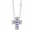 Damiani 18k white gold diamond and sapphire necklace sapphire .2770 diamond .420. 