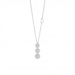 Damiani 18k White Gold 3 Flower Diamond Necklace 0.36ctw.