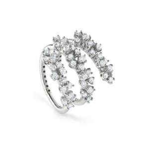 18K WHITE GOLD AND DIAMOND MIMOSA 3-WRAP RING SIZE 12-14 DIA-1.1900.