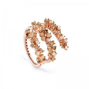 DAMIANI MIMOSA 18K PINK GOLD DIAMOND AND BROWN DIAMONDS 1.21CT.