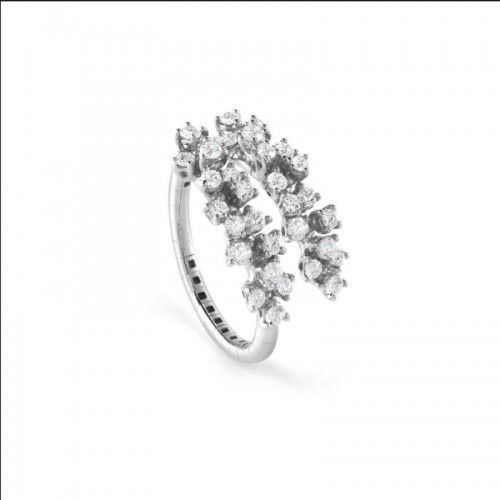 Damiani 18k white gold diamond ring .7200 ctw. 