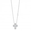 Damiani 18k white gold diamond cross necklace .3870 ctw. 