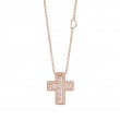 Damiani 18k Rose Gold Belle Epoque Cross with Diamonds .3870 ctw. 