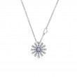 DAMIANI 18K WHITE GOLD DIAMOND AND AQUAMARINE 1MM  MIMOSA NECKLACE DIA- 0.42. 
