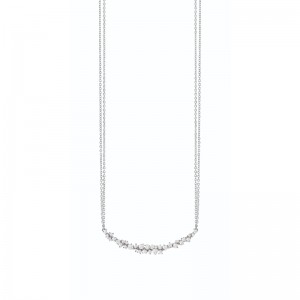 DAMIANI MIMOSA 18K WHITE GOLD AND DIAMOND NECKLACE 1.0000 ct