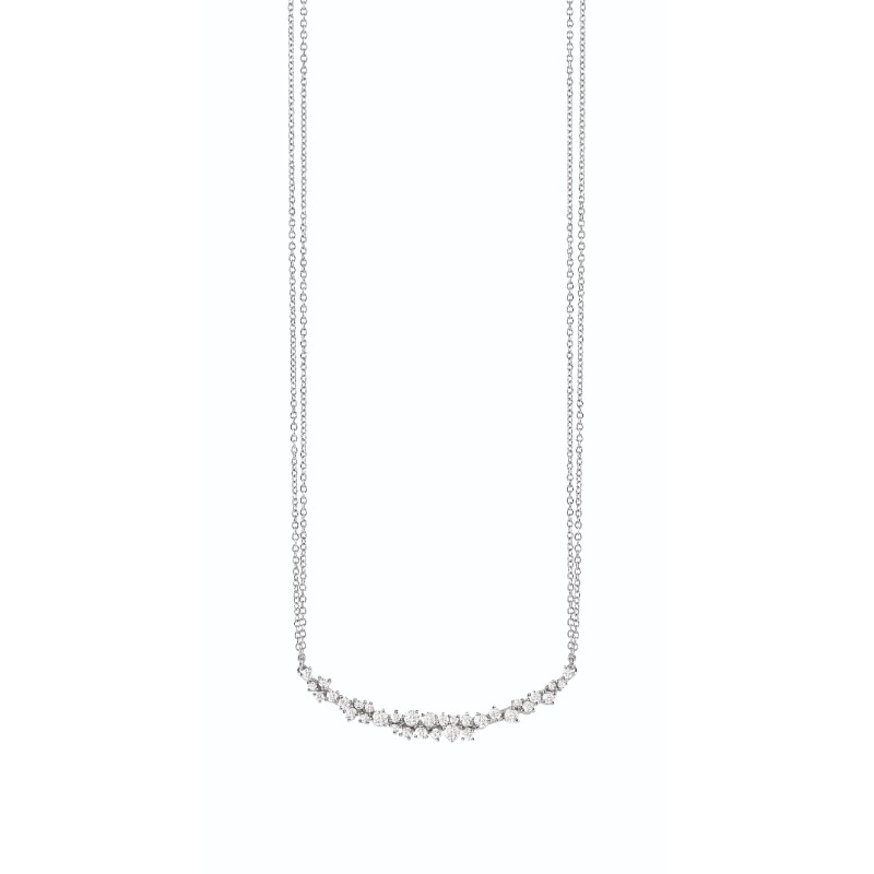 DAMIANI MIMOSA 18K WHITE GOLD AND DIAMOND NECKLACE 1.0000 ct
