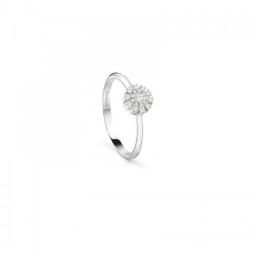 Damiani 18k White Gold Multi Diamond Ring Size 11 0.10ctw.