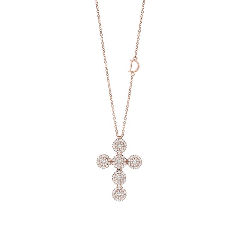 Damiani 18k pink gold diamond necklace .5900 ctw. 