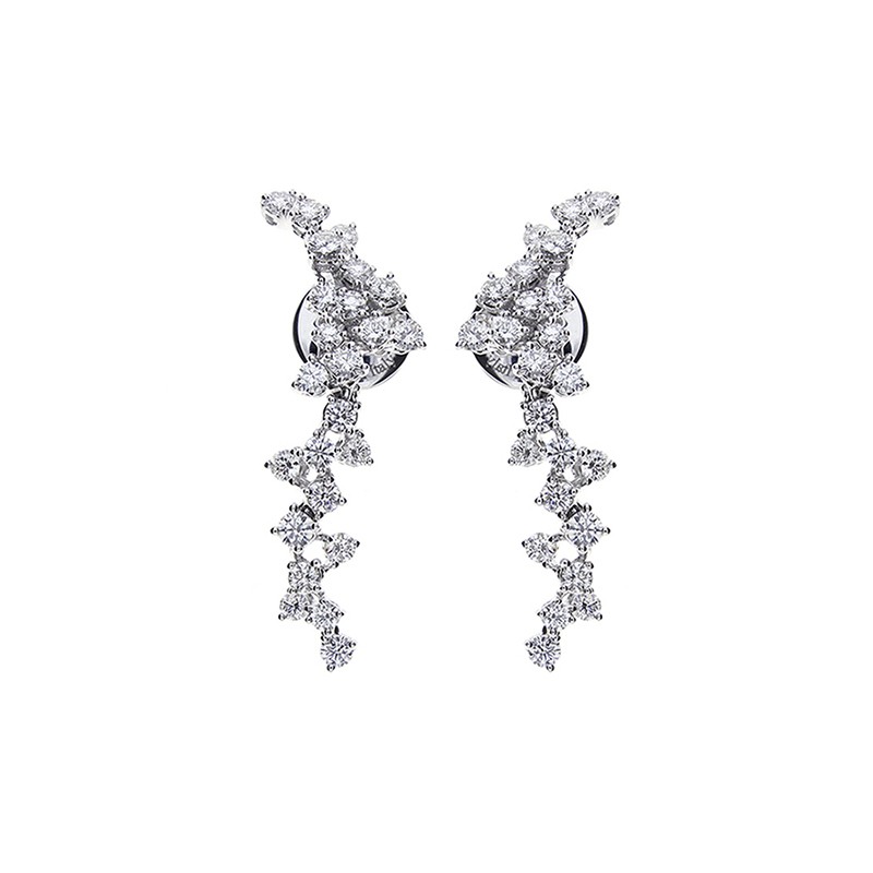 DAMIANI 18K WHITE GOLD DIAMOND MIMOSA EARRINGS 2.0400.