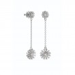 DAMIANI 18K WHITE GOLD DIAMOND MARGHERITA HANGING EARRINGS 0.6440.