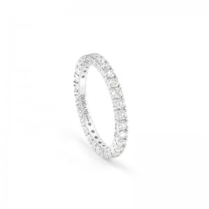 Damiani 18k White Gold Diamond Full Eternity Band Size 14 1.30ctw.