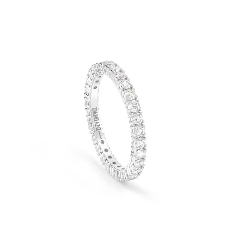 Damiani 18k White Gold Full Eternity Band Diamond 1.76ctw.