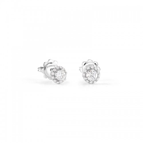 Damiani 18k white gold diamond earrings studs .50 ctw. 