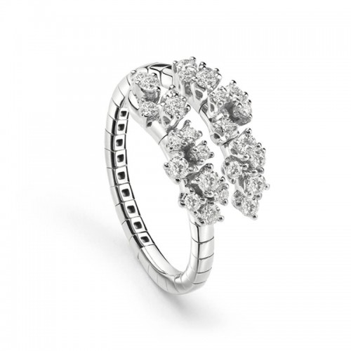 DAMIANI 18K WHITE GOLD MIMOSA EARRINGS 0.4 SIZE 12-14. 