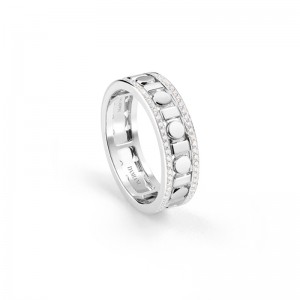 DAMIANI 18K WHITE GOLD DIAMOND BELLE EPOQUE REEL SIZE 13 GOLD-5.45GR, DIA-0.3780.