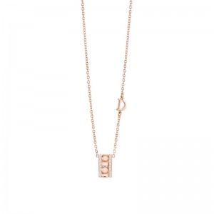 Damiani 18k pink gold diamond necklace diamond .1860 ctw. 