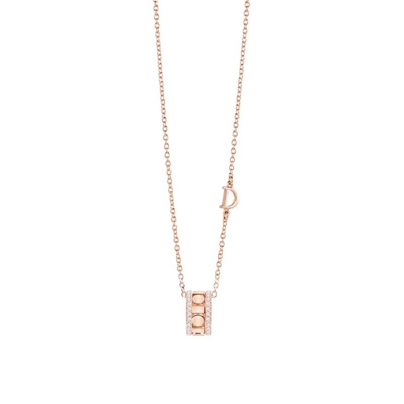 Damiani 18k pink gold diamond necklace diamond .1860 ctw. 