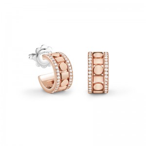 Damiani 18k pink gold diamond earrings .2520 ctw. 