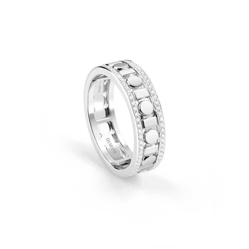 Damiani 18k White Gold Belle Epoque Reel Diamond Ring 0.36ctw.