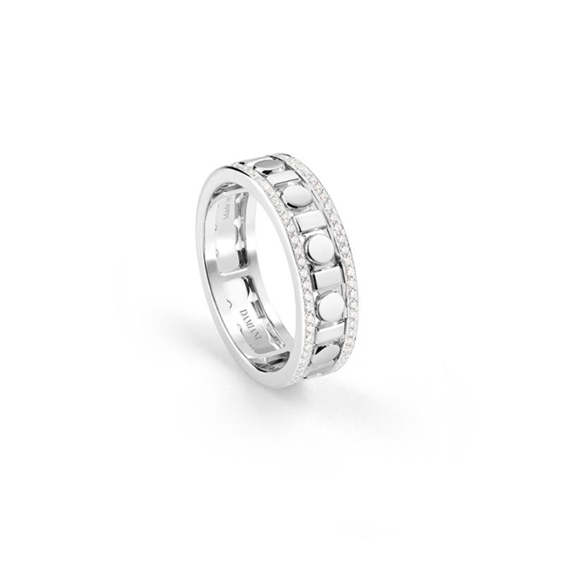 Damiani 18k white gold diamond ring .3960 ctw. 