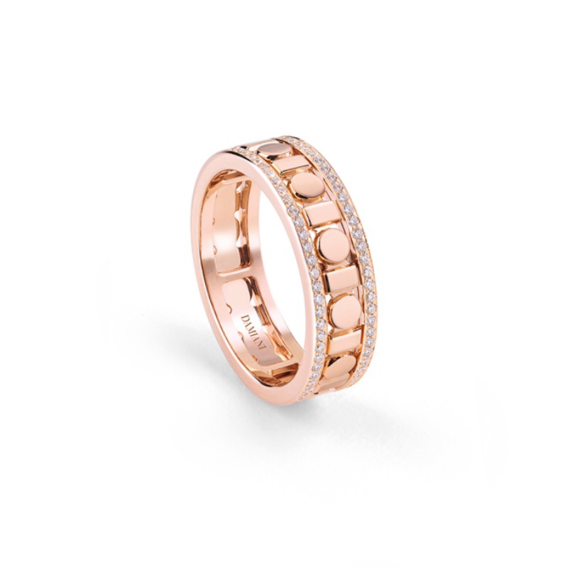Damiani 18k Pink Gold Belle Epoque Reel Diamond Ring 0.36ctw.