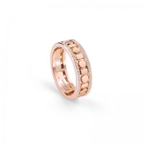 DAMIANI 18K ROSE GOLD DIAMOND BELLE EPOQUE REEL RING 0.3840. 