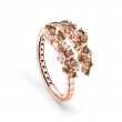 Damiani 18k pink gold Mimosa Ring with brown and white diamonds .4800 ctw. 