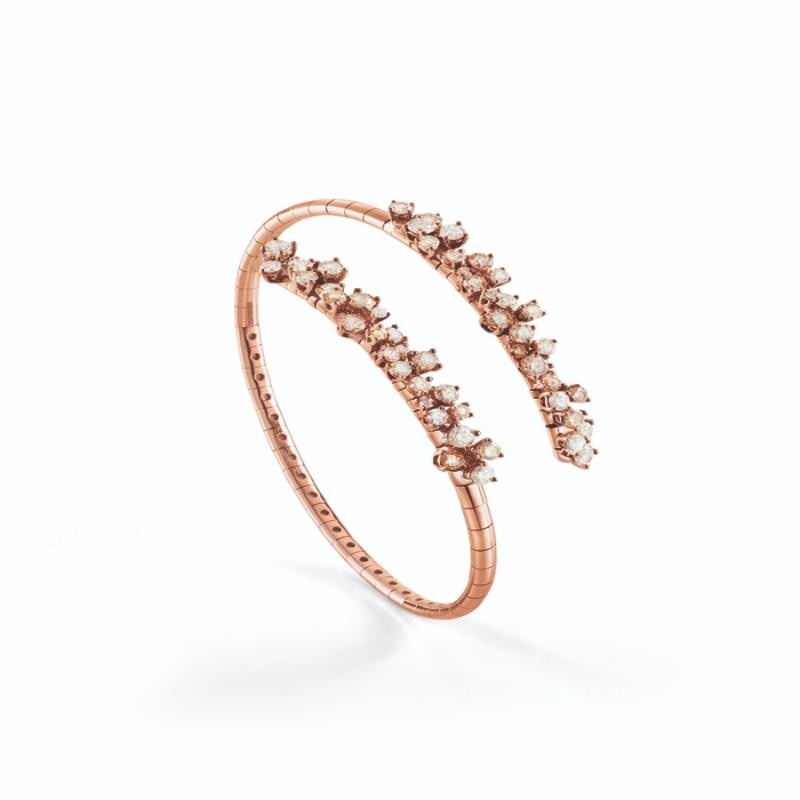 Damiani 18k Rose Gold Mimosa Bracelet with Diamonds 16cm. 