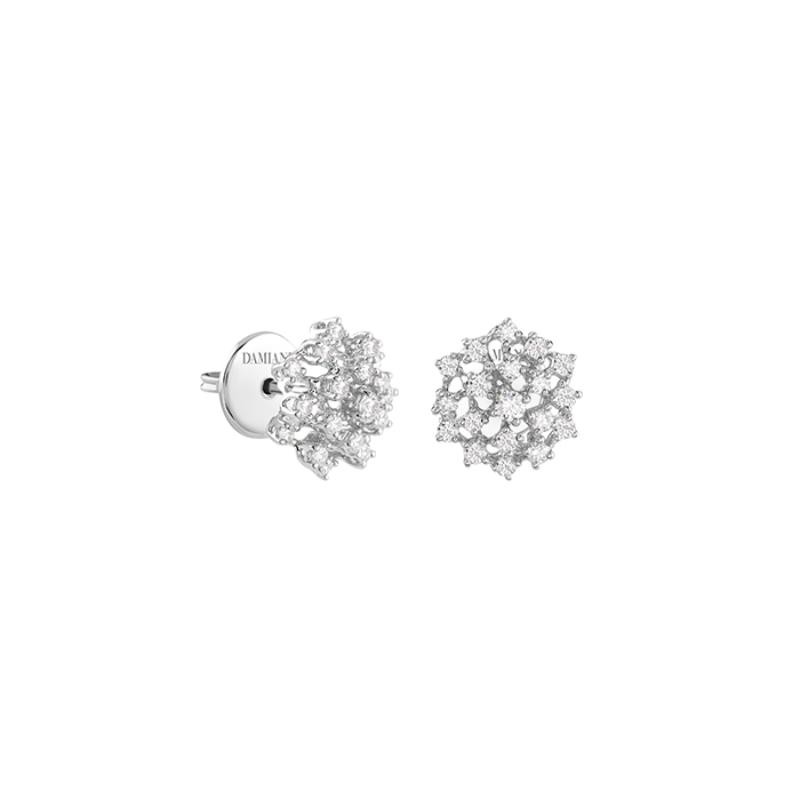 DAMIANI 18K WHITE GOLD DIAMOND MIMOSA EARRINGS DIA-0.67 GLD.3.90. 