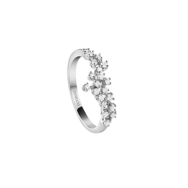 DAMIANI 18K WHITE GOLD DIAMOND MIMOSA SINGLE ROW SIZE 14 DIA-0.42 GLD-3.85. 