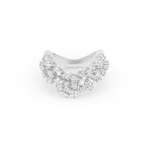 DAMIANI 18K WHITE GOLD DIAMOND MIMOSA RING SIZE 13 GLD-5.50 DIA-1.7440. 
