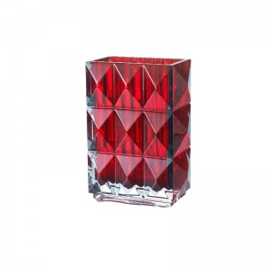 RED LOUXOR RECTANGULAR VASE.