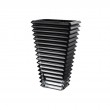 BLACK LARGE RECTANGULAR EYE VASE.