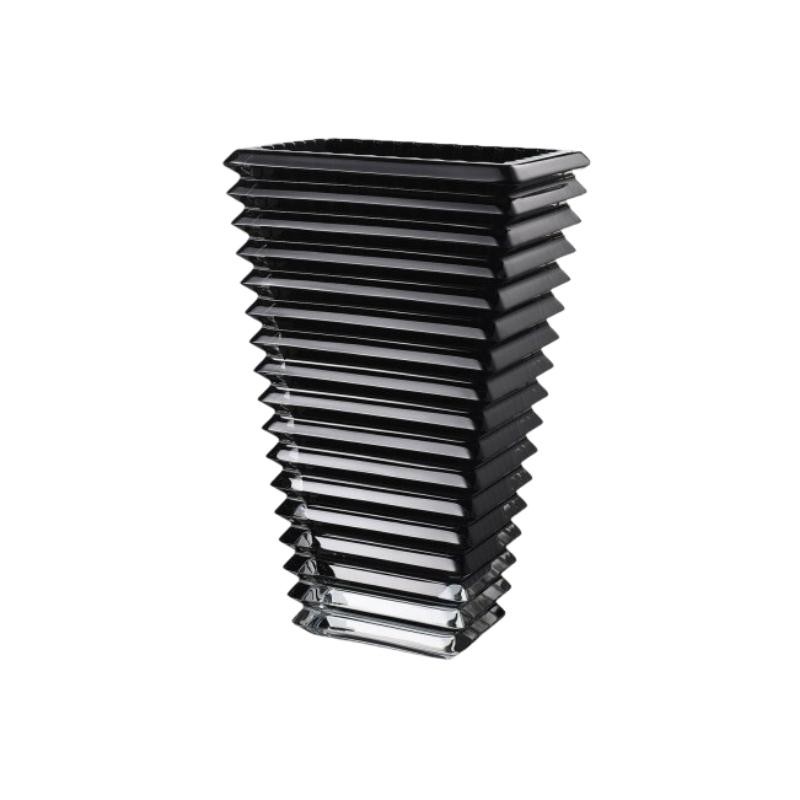BLACK LARGE RECTANGULAR EYE VASE.
