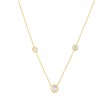 Roberto Coin Yellow Gold Diamond 3 Station Necklace .38ctw.