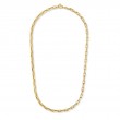 18KT YELLOW GOLD DESIGNER GOLD RIDGED RECTANGULAR LINK CHAIN NECKLACE. 