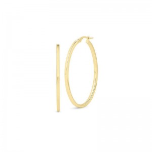 Roberto Coin 18k Yellow Gold Oval Hoop Earrings. 