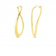Roberto Coin 18K Gold Curved Teardrop Hoop Earring