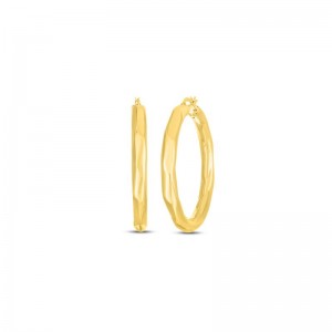 Roberto Coin 18K Y 45Mm Faceted Thick Hoop Earring
