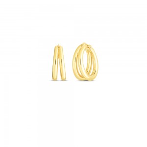 Roberto Coin 18K Y Graduated 30Mm Thick Double Hoop Earring