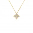 ROBERTO COIN 18K YELLOW AND WHITE DIAMOND PRINCESS FLOWER PENDANT INDP MEDIUM. .17