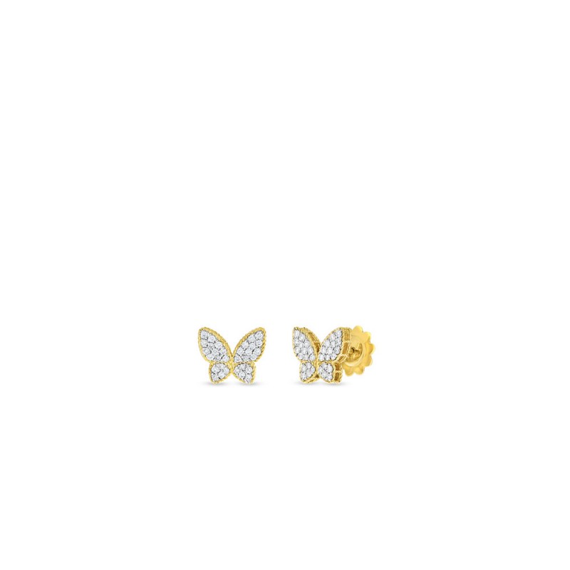 Roberto Coin 18K Gold & Diamond Princess Butterfly Stud Earrings