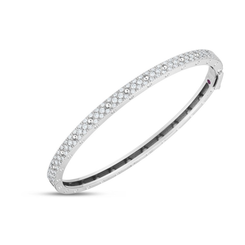 ROBERTO COIN 18K WHITE GOLD DIAMOND SYMPHONY BANGLE 48X58  0.90.